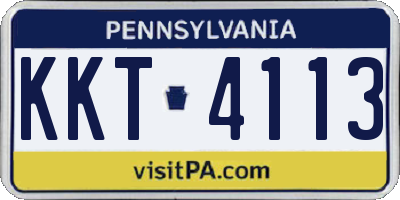 PA license plate KKT4113