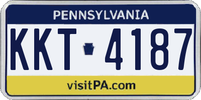 PA license plate KKT4187