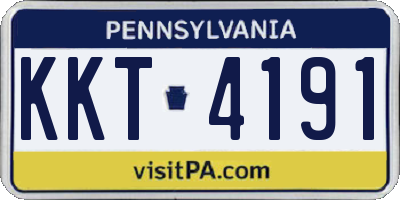PA license plate KKT4191
