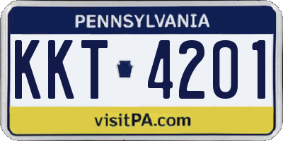 PA license plate KKT4201