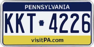 PA license plate KKT4226