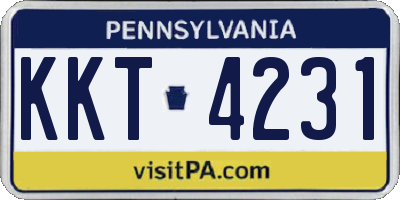 PA license plate KKT4231