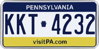 PA license plate KKT4232