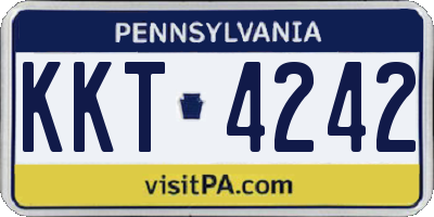 PA license plate KKT4242