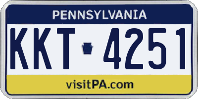 PA license plate KKT4251