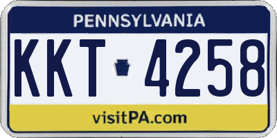 PA license plate KKT4258