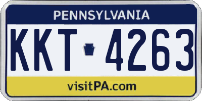 PA license plate KKT4263