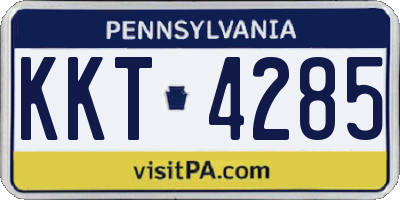 PA license plate KKT4285