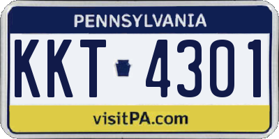 PA license plate KKT4301