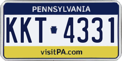 PA license plate KKT4331