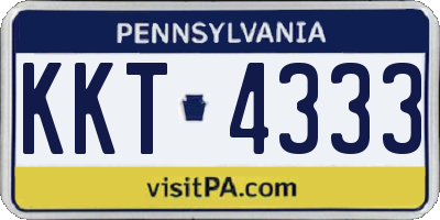 PA license plate KKT4333