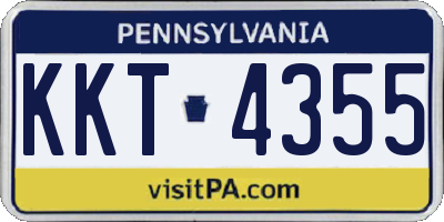 PA license plate KKT4355