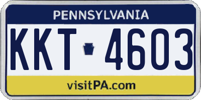 PA license plate KKT4603