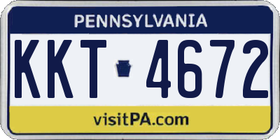 PA license plate KKT4672