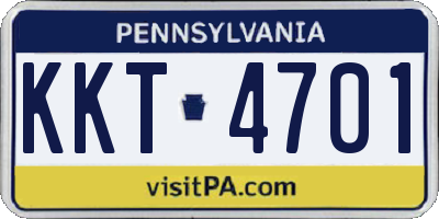 PA license plate KKT4701
