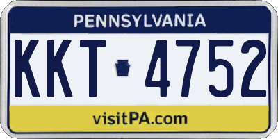 PA license plate KKT4752