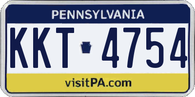 PA license plate KKT4754