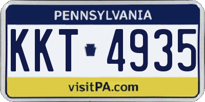 PA license plate KKT4935