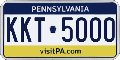 PA license plate KKT5000