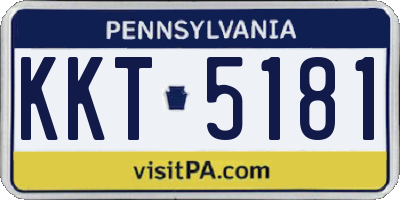 PA license plate KKT5181