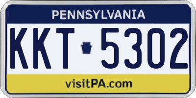 PA license plate KKT5302