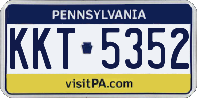PA license plate KKT5352