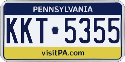 PA license plate KKT5355