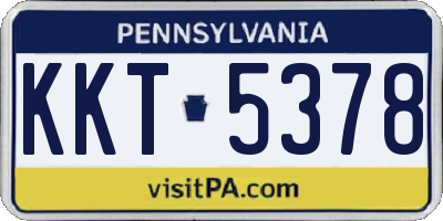 PA license plate KKT5378
