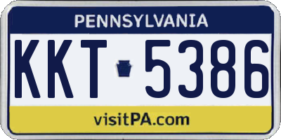 PA license plate KKT5386
