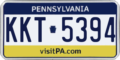 PA license plate KKT5394
