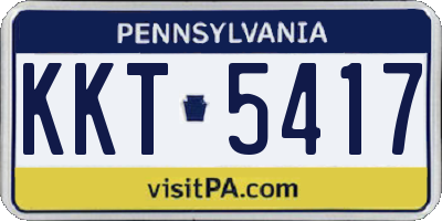 PA license plate KKT5417