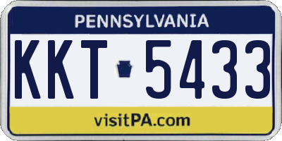PA license plate KKT5433