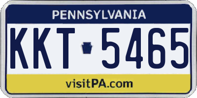 PA license plate KKT5465