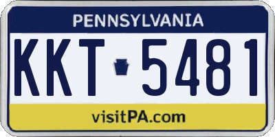 PA license plate KKT5481