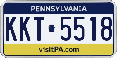 PA license plate KKT5518