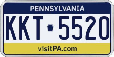 PA license plate KKT5520