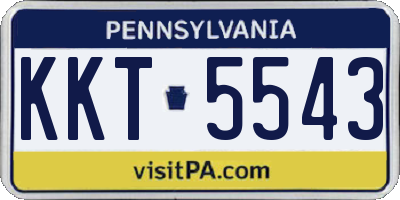 PA license plate KKT5543