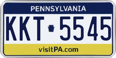 PA license plate KKT5545