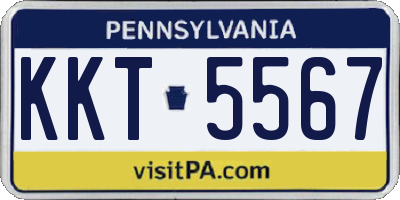 PA license plate KKT5567
