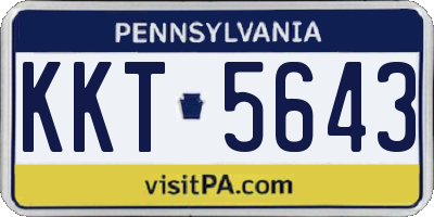 PA license plate KKT5643