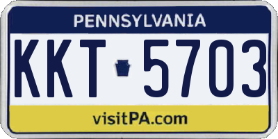 PA license plate KKT5703