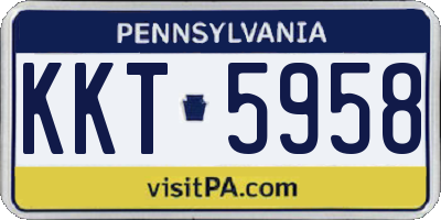 PA license plate KKT5958