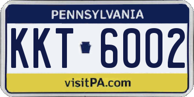 PA license plate KKT6002