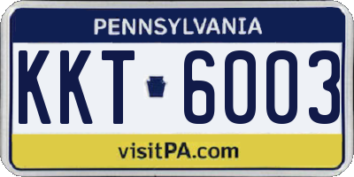 PA license plate KKT6003