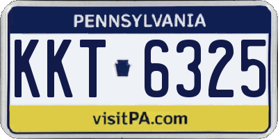 PA license plate KKT6325