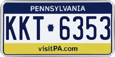 PA license plate KKT6353
