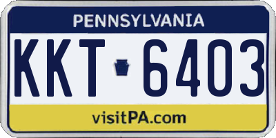 PA license plate KKT6403