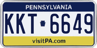 PA license plate KKT6649
