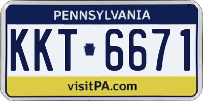 PA license plate KKT6671