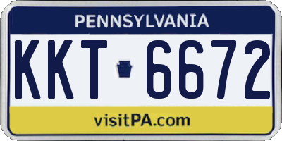 PA license plate KKT6672